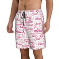 thumbnail image 2 of Logiee Breast Cancer Ribbons Awareness Print Mens Swim Trunks Quick Dry Board Shorts,Breathable Hawaii Beach Shorts Swimwear Bathing Suits-X-Large, 2 of 6