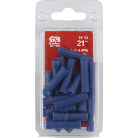 Gardner Bender Butt Splice Connector 20-123 - 600 V, 16 to 14 AWG, Blue