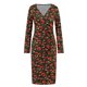 thumbnail image 3 of Vestido con estampado navideño para mujer Vestido de fiesta de año nuevo elegante y ajustado Ygjytge Marrón T XL para Mujer, 3 of 8