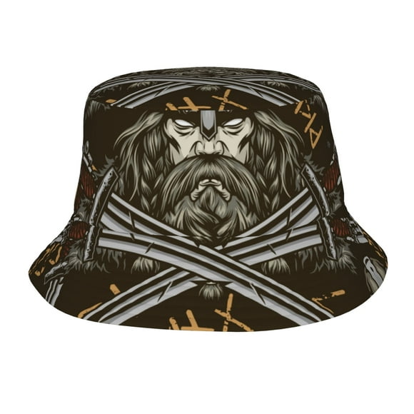 ZICANCN Medieval Brave Warrior Bucket Hat, Unisex Print Double-Côté-Usure Bucket Hat pour le Golf Plage de Pêche en Plein Air
