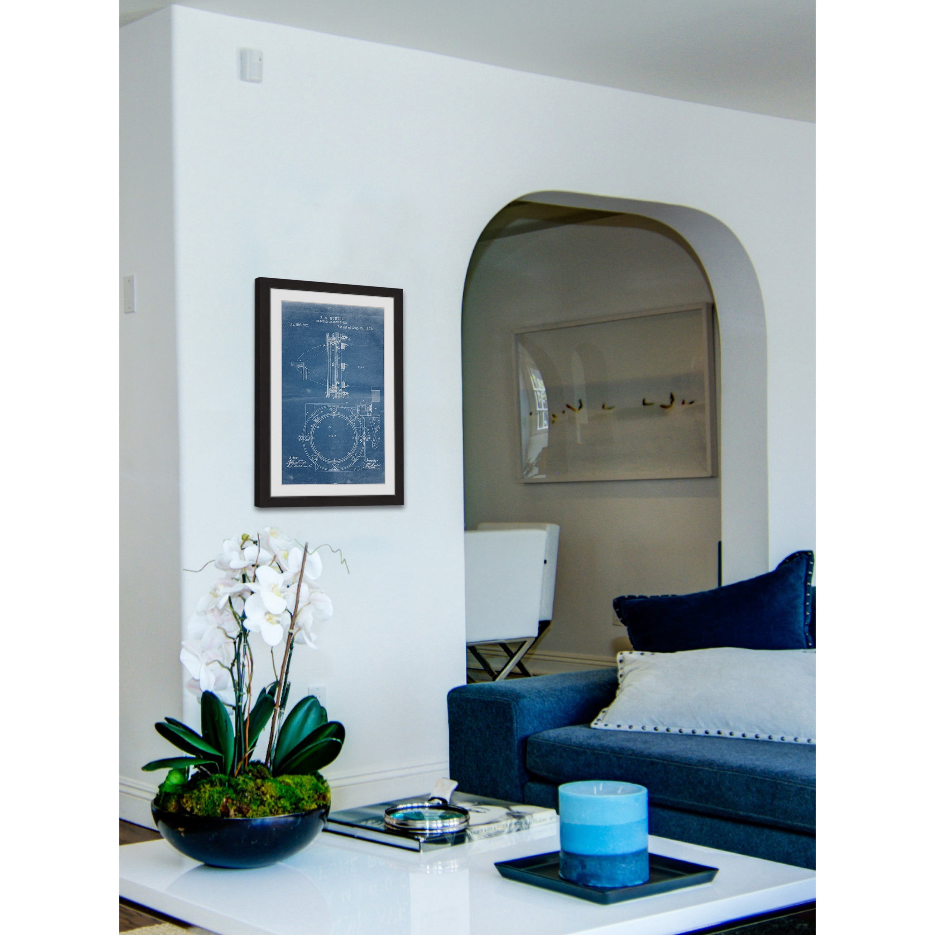 "Searchlight 1893 Blueprint" Framed Painting Print