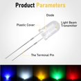 thumbnail image 4 of 200pcs 3mm 5mm 2 Pin D Kit de diodos emisores de luz Diodos D difusos de cabeza redonda para componentes electrónicos Colores surtidos Blanco Amarillo Rojo Azul Verde esquí esquí Gafas de esquí, 4 of 5