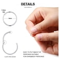 thumbnail image 2 of LNGOOR 316L Surgical Steel Hinged Nose Rings Hoop with Zircon 16G Body Pierecing Ring Segment Clicker Lip Rings Cartilage Rook Diameter 8mm （Silver）, 2 of 6