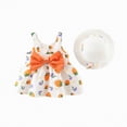 thumbnail image 1 of gdxvjhbj Robe Tout-Petit Tout-Petit Robe Tutu Filles Volants Tulle Robes Mignon Été Fête Princesse Robe d'Été 2T 3T (Orange,2-3 Ans), 1 of 4