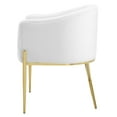 thumbnail image 3 of Tufted Side Dining Chair, Velvet, Metal Steel, White, Modern Contemporary Urban Design, Kitchen Room Cafe Bistro Restaurant Hospitality, 3 of 9