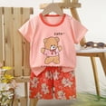 thumbnail image 2 of TOWED22 Infant Toddler Girls Boys 2 Piece Outfits Print Short Sleeve Round Neck T-Shirt Top Cotton Shorts Sets Clothes(Orange,4-5 Y), 2 of 4