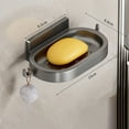 Gray Bathroom Soap Drain Space Aluminum Punch Soap Dish Toilet Rack ...