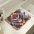 thumbnail image 4 of Yayeee Dish Drying Mat for Kitchen Counter 16" x 18" Microfiber Super Absorbent Coffee Decorative Pad, Beige Geometric Eagle, 4 of 9