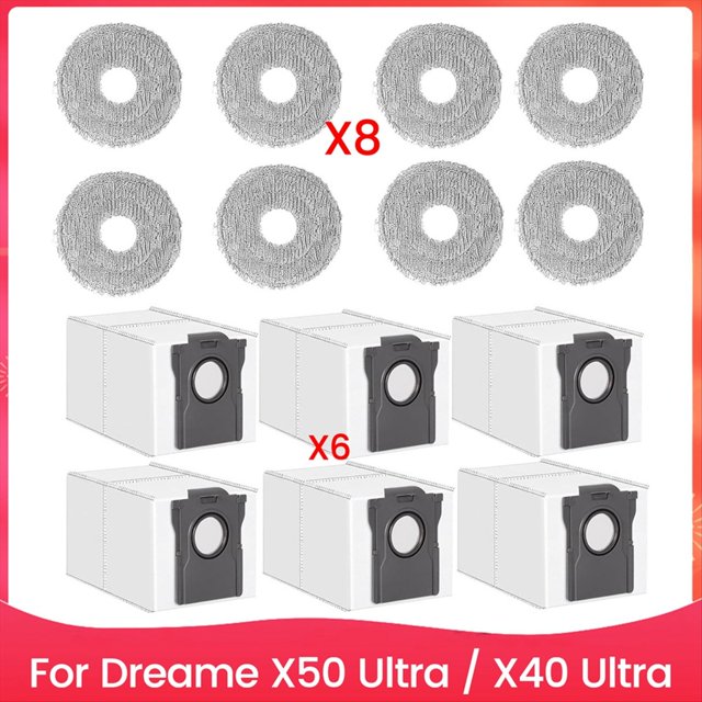 Bolsas para Polvo y Mopas de Repuesto para Aspiradoras Robot para X50 Ultra / X40 Ultra. Bolsas para Polvo y Mopas.