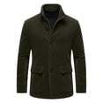 thumbnail image 3 of XUNKUSGA Men's Vintage Corduroy Coat Vintage Stand Collar Single Breasted Mid Length Jackets for Men Classic Solid Color Slim Fit Trench Coat with Pockets for Autumn Winter,S, 3 of 6