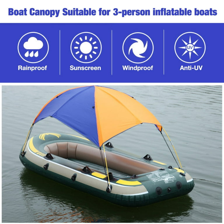 inflatable Boat Fishing Sunshade Rain Canopy Kayak Kit Sailboat top Cover  Folding Tent Accessories for 3-Person Boats 