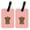 Pink, variant on Pair Of Checkerboard Lime Green Chocolate Labrador Luggage Tags
