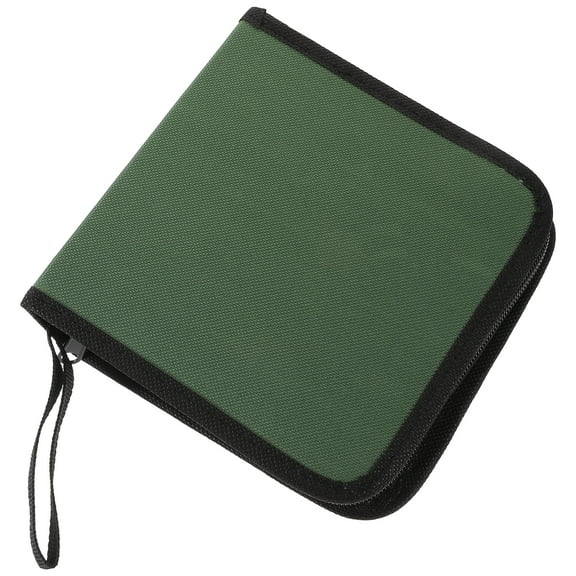 WRITWAA Oxford Cloth Cd Storage Holder Green Lightweight Disc Bag for Travel and Car Use