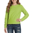 thumbnail image 1 of SUXIAN T-Shirts Unis Enfants T-Shirts à Manches Longues Enfants Col Rond Automne Hiver Hauts T-Shirts Basiques Coton Col Rond T-Shirts Graphiques Jeunesse Vert Pâle 2-3 Ans, 1 of 4