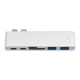 thumbnail image 1 of Concentrador USB C 6 en 1 Nikou Lector de tarjetas USB C a HD Divisor USB tipo C para computadora, 1 of 15