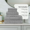 thumbnail image 3 of Martex 6-Piece Towel Set | 100% Cotton Soft & Absorbent Bath Towels | Monument Gray, 3 of 10