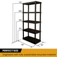 thumbnail image 2 of Hyper Tough Plastic Storage Shelf Garage Shelves 5-Tier 74"H x 18'D x 36"W 2-Pack Black-750 Ibs Capacity, 2 of 7