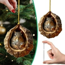 CoreLiving Squirrels Ornaments for Christmas Tree, Forest Animal Decor Set, Acrylic Hanging Ornament 2025, Ideal Gift for Animal Lovers