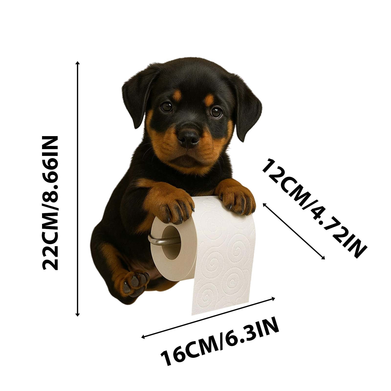 Dog Toilet Paper Holder,Tissue Roll Dispenser, Funny Toilet Paper Roll Holder, 3D Printed Animal Shaped Roll Storage Stand, Decorative Wall Mounted Toilet Paper Holder For Bathroom And Kitchen