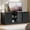 Black Marble Top, variant on Bestier TV Stand for TVs up to 70", Modern Entertainment Center with Sliding Door Media Console Table for Living Room,Black