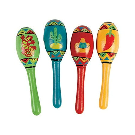 Fun Express Wooden Fiesta Maracas For Cinco De Mayo 1 Dozen Educational Music Instruments Fiesta Party Supplies And Decorations Walmart Canada