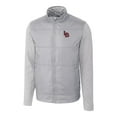 thumbnail image 2 of Men's Cutter & Buck Gray Louisville Bats Stealth Hybrid Quilted Full-Zip Windbreaker Jacket, 2 of 3