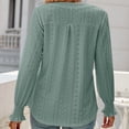 thumbnail image 4 of Camisa de manga larga para mujer, blusa tipo túnica con cuello en V, camisa de encaje de moda, 4 of 5