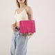 thumbnail image 4 of Bolso bandolera acolchado para mujer Bolso de hombro con decoración de borlas de cuero PU (rojo rosa), 4 of 7