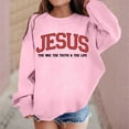 thumbnail image 2 of LIIPEE Girls Boys Hoodies Fall Winter Letter Printed Long Sleeve Round Neck Pullover Hoodless Sweatshirt Toddler Comfort Outdoor Play Sweatshirts,Pink,7-8 Years, 2 of 4