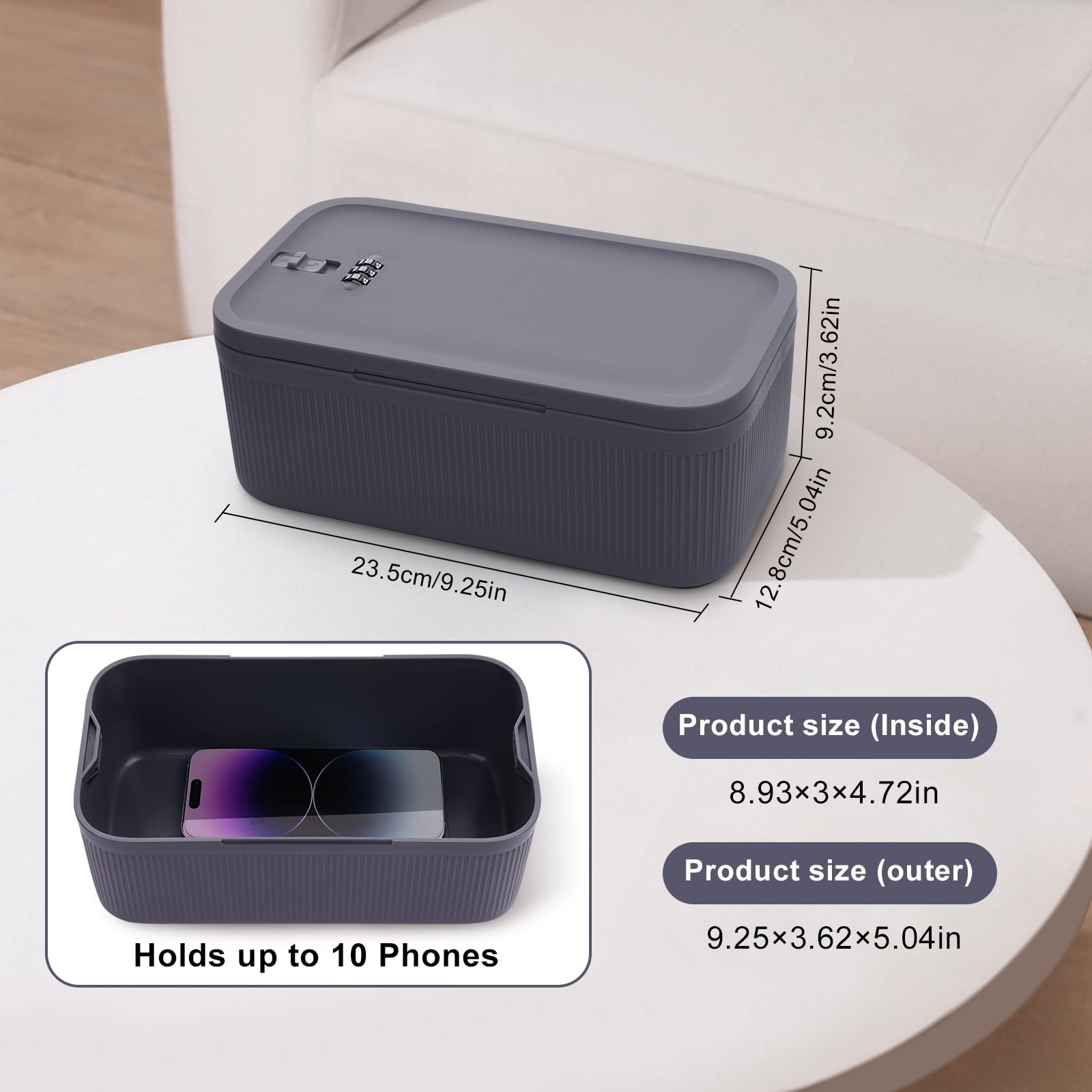 Versatile Lock Box with Code – Small Lockable Storage Box for Medication, Food, Electronics & Personal Items Safe – BPA-Free