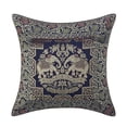 thumbnail image 2 of DK Homewares Indian Throw Pillowcases 16 Inch Brocade Jacquard Weave Ethnic Square Elephant Cushion Covers (Size - 40x40 cm ; Color: Navy Blue & Gold ) - Set of 2 Pcs (Cover Only), 2 of 3