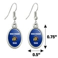thumbnail image 4 of Wisconsin State Flag Novelty Dangling Drop Oval Charm Earrings, 4 of 4
