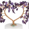 thumbnail image 2 of Árbol de la vida con piedras preciosas decorativas de Feng Shui, alambre de oro rosa, piedras pulidas con base de ágata, árbol del dinero chino, decoración de sala de estar para el bienestar, 2 of 4
