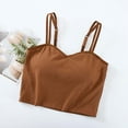 thumbnail image 2 of LYXSSBYX Tank Top with Built in Bra Women's Straight Neck Suspender, Solid Color, Breast Pad, Camisole, Top Underneath, Women, 2 of 6