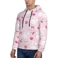 thumbnail image 3 of Uemuo Love Rabbit Pattern Men's Hoodie - Casual Pullover Hoodie with Kangaroo Pocket, Stylish Hooded Sweatshirt for Everyday Wear-Small, 3 of 7