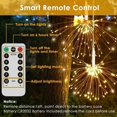 thumbnail image 2 of Cadena de luces para exteriores/interiores JAMW Luces de hadas de fuegos artificiales LED 120 LED 8 modos de control remoto, 2 of 5
