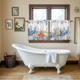 thumbnail image 4 of Blue Coastal Tier Curtains 24 Inch Length, Summer Beach Starfish Weeping Eucalyptus Cafe Short Curtains for Bathroom Over Sink, Small Kitchen Curtain Light Filtering Drapes 2 Panels 27.5"Wx24"L, 4 of 8
