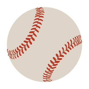 Baseball Rug Round 15.75'' Circle Sport Area Rug for Men Living Room,Kids Boys Bedroom Playroom Home Decor Sports Baseball Pattern Nursery Rug White (15.75 inch)