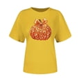 thumbnail image 4 of NuoCaiYun Summer T Shirts for Women, Casual Womens Workout Tshirt Pumpkin Print Round-Neck Pullover Short Sleeve Tops, 4 of 6