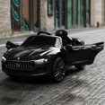 thumbnail image 2 of Gymax 12V Maserati Licensed Kids Ride on Car w/ RC Remote Control Led Lights MP3 Black, 2 of 10