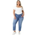 thumbnail image 3 of DARING DIVA Women's Plus Basic Short Sleeve Slim Fitted Crop Tops 1X White, 3 of 6