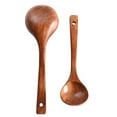 thumbnail image 4 of Farfi Long Handle Wooden Ladle Soup Porridge Spoon Kitchen Cooking Tableware Tool (6x18cm), 4 of 10