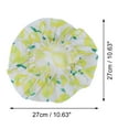 thumbnail image 2 of Unique Bargains 1 Pc Durable Shower Cap for Business Travel Yellow White Waterproof Polyester PEVA, 2 of 6