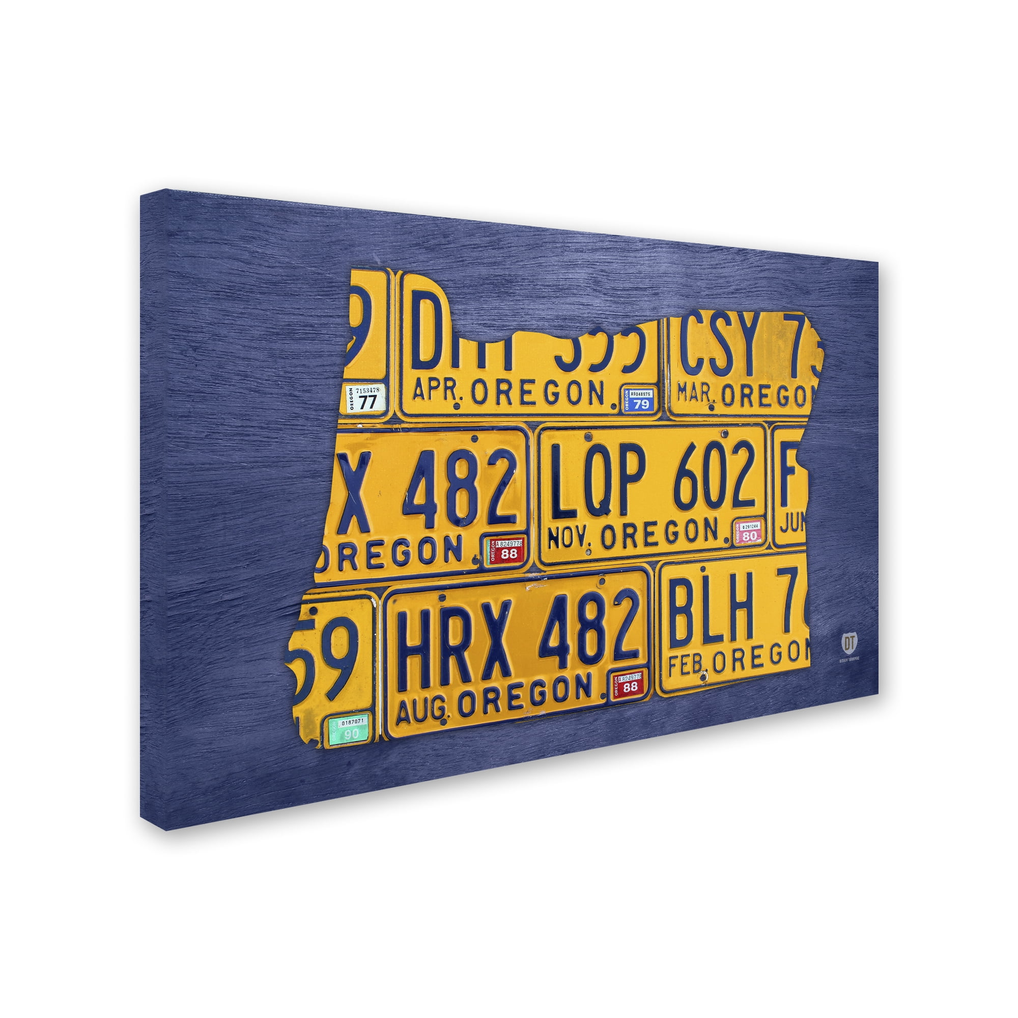 Trademark Fine Art 'Oregon License Plate Map' Canvas Art by Design Turnpike