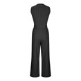 thumbnail image 2 of Ladies Jumpsuit Elegant Sleeveless V Neck Playsuits Halter Romper Loose Fit Summer Wide Leg Overalls with Belted Pockets Women Casual Striped Dungarees for Party Holiday, 2 of 5