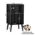 thumbnail image 2 of Joaxswe Record Player Stand, Brown Turntable Holds 160 Albums, Mid-Century Vinyl Storage Cabinet with Wood Legs, Display Shelf for Bedroom Living Room, Black, 2 of 8