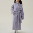 thumbnail image 5 of GHSOHS Robes for Women Robes Night Gown for Women Soft Comfy Flannel Bathrobe Pajamas Lengthened Winter Thick Bathrobe Comfortable Cotton Flannel Shawl Collar Couple Robe Sleepwear Robe Nightgown, 5 of 7