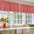 thumbnail image 6 of Coral Red Linen Window Valance, Farmhouse Pure Color 2 Pack Decorative Curtain for Small Windows, Light Filtering Valance with 3” Rod Pocket, 42"W x 18"L, 6 of 9