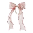 thumbnail image 2 of French Silky Bow Curtain Tiebacks, Lace Ribbon Curtain Ties and No-Drill Holdbacks for Sheer Drapes, Bedrooms, Nurseries, Canopies and Wedding Decor, 2 of 5