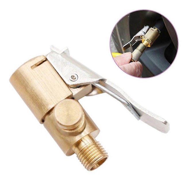 Car Tire Inflator Chuck Air Compressor Pump Lock Nozzle Fine Thread Deflation Pump Valve Clip Connector Adapter Car Accessories